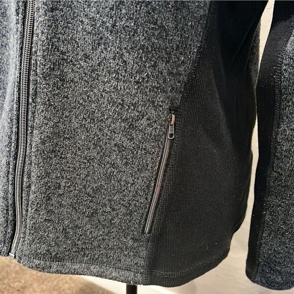 Browning Hyacinth Sweater Jacket Gray Black Full Zip Mock Neck Womens Large EUC - Picture 4 of 14